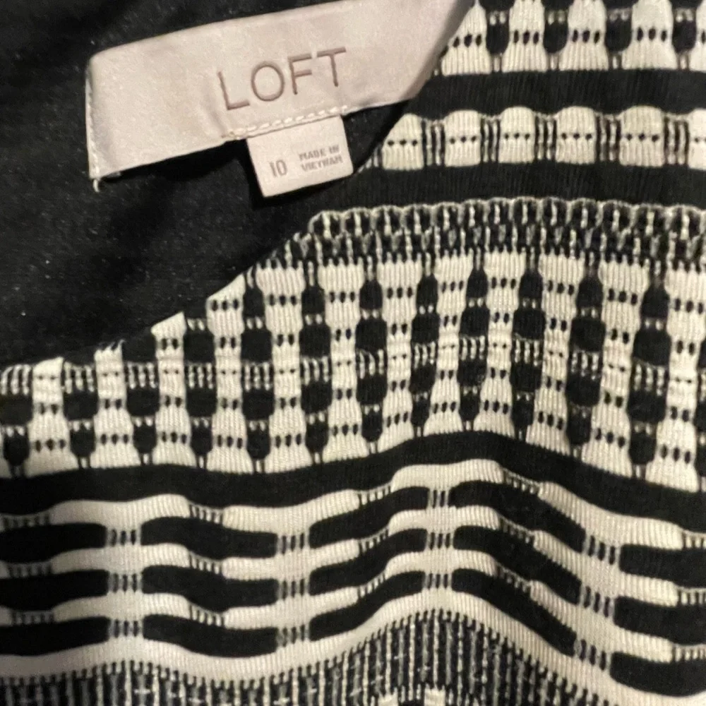 Loft Black and White Sleeveless Dress Size 10 - Picture 3 of 3